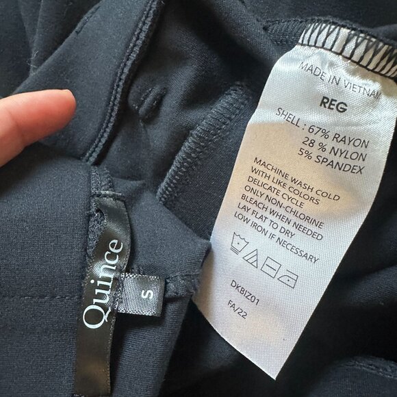 Quince Ultra-Stretch Ponte Straight Leg Pants Knit Fitted in Black Size Small - Picture 10 of 13